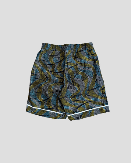 Kitenge Design Lounge Short for Women Floral Yellow Blue Dots