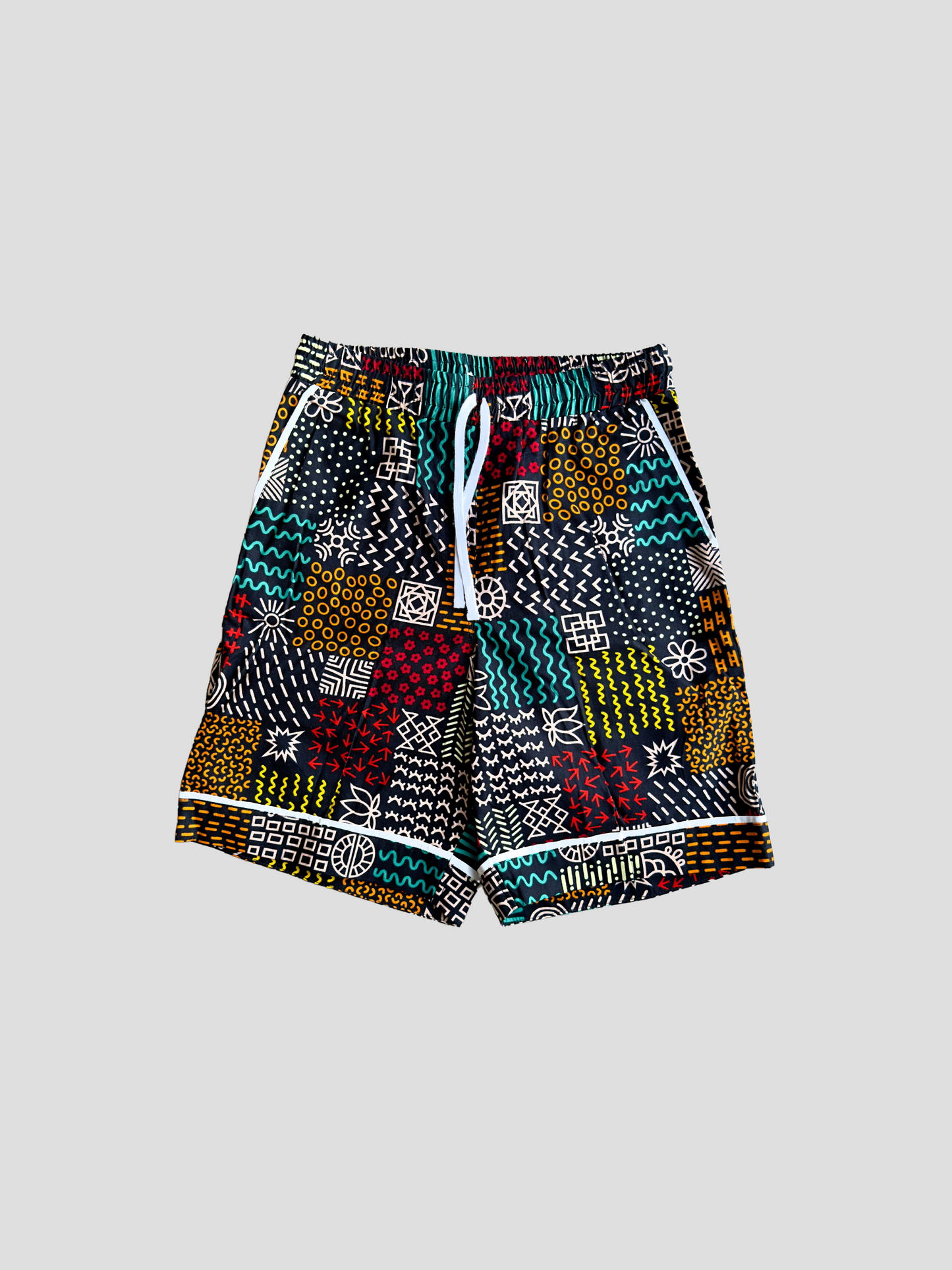 Pure Cotton Relaxed Fit Lounge Short for Women Mudcloth Pattern