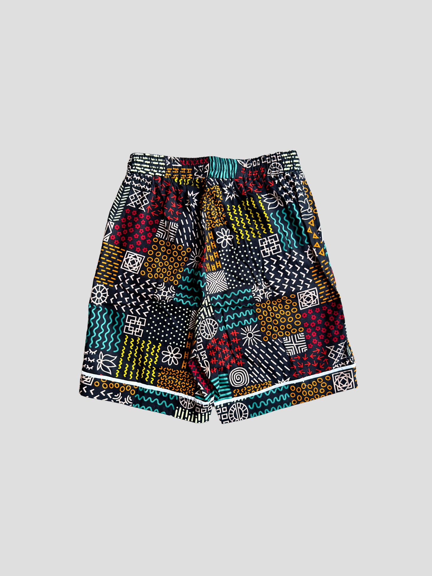 Pure Cotton Relaxed Fit Lounge Short for Women Mudcloth Pattern