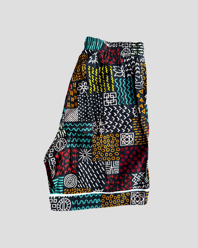Kitenge Design Lounge Short Women Mudcloth Pattern