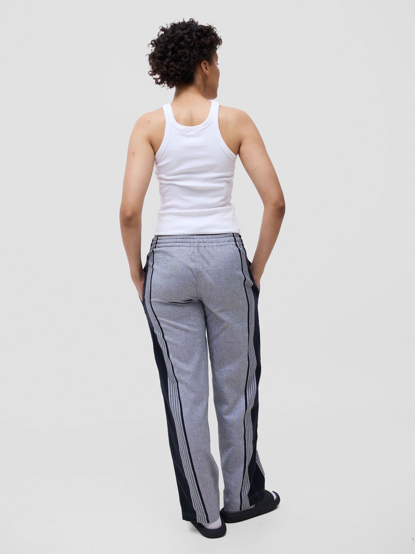 Grey Black Stripe Cotton Lounge Pants - Soft & Breathable