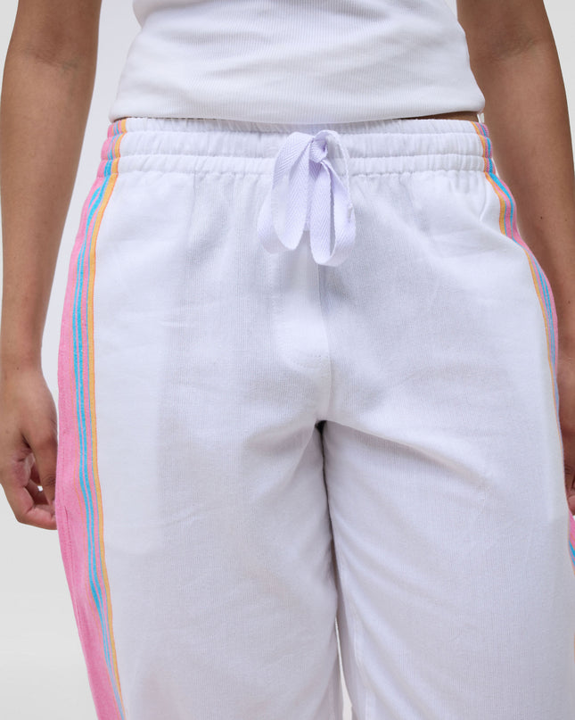 KIKOY TROUSERS IN WHITE PINK STRIPE