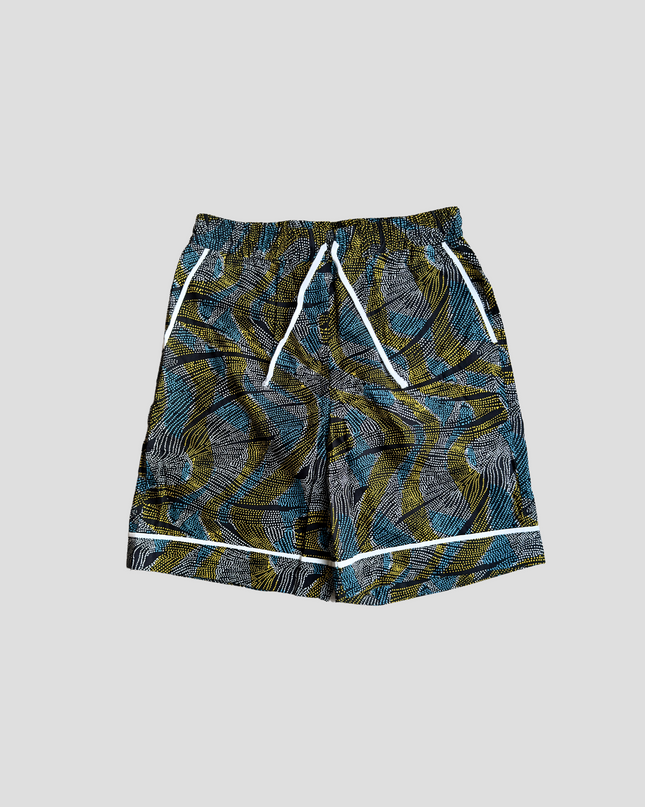 Kitenge Design Lounge Short for Women Floral Yellow Blue Dots
