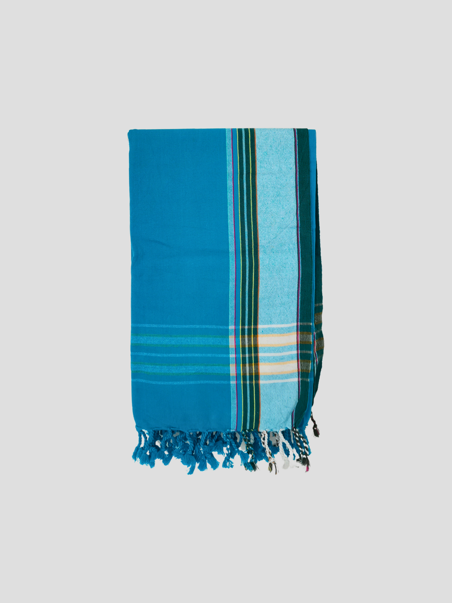 Bright Blue Classic Kikoi Scarf & Shawl - Versatile Comfort