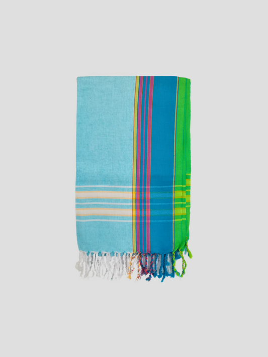 Light Blue Classic Kikoi Scarf & Shawl - Versatile Comfort