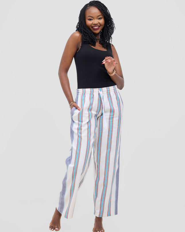 Female model in a Kikoy trouser