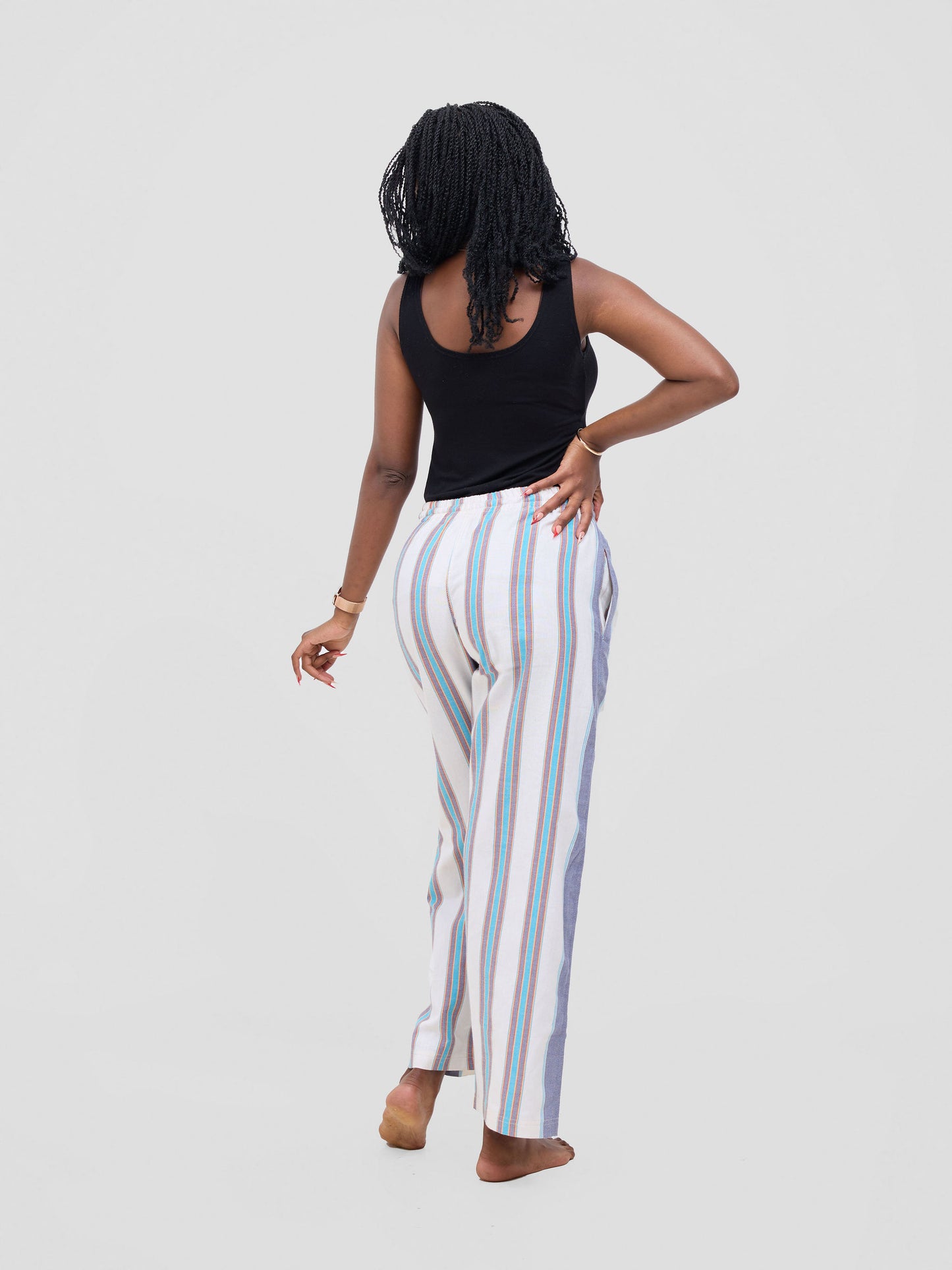 Multicolour Stripes Cotton Lounge Yoga Pants - Soft & Breathable