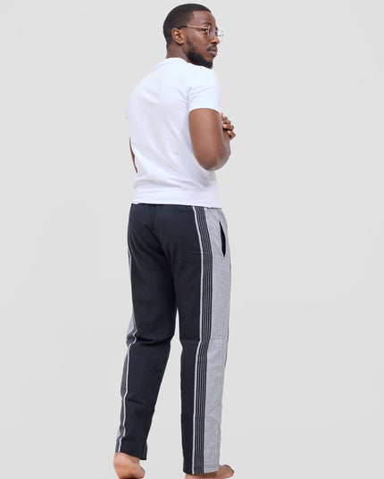 KIKOY TROUSERS IN BLACK GREY STRIPE