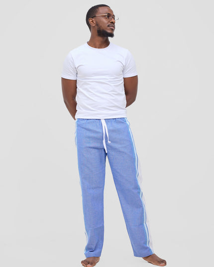 KIKOY TROUSERS IN BLUE WHITE STRIPE