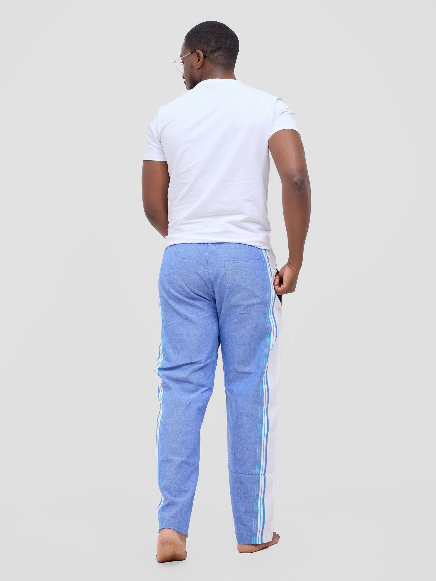 Kikoy trousers in Blue White Side Stripe