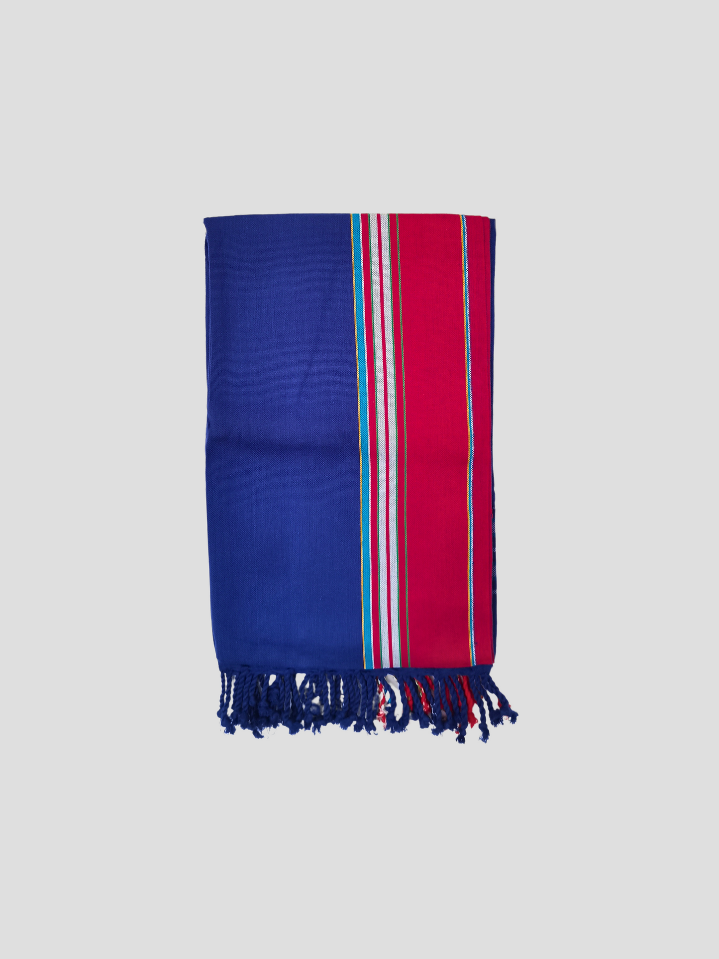 Blue Red Classic Kikoi Scarf & Shawl - Versatile Comfort