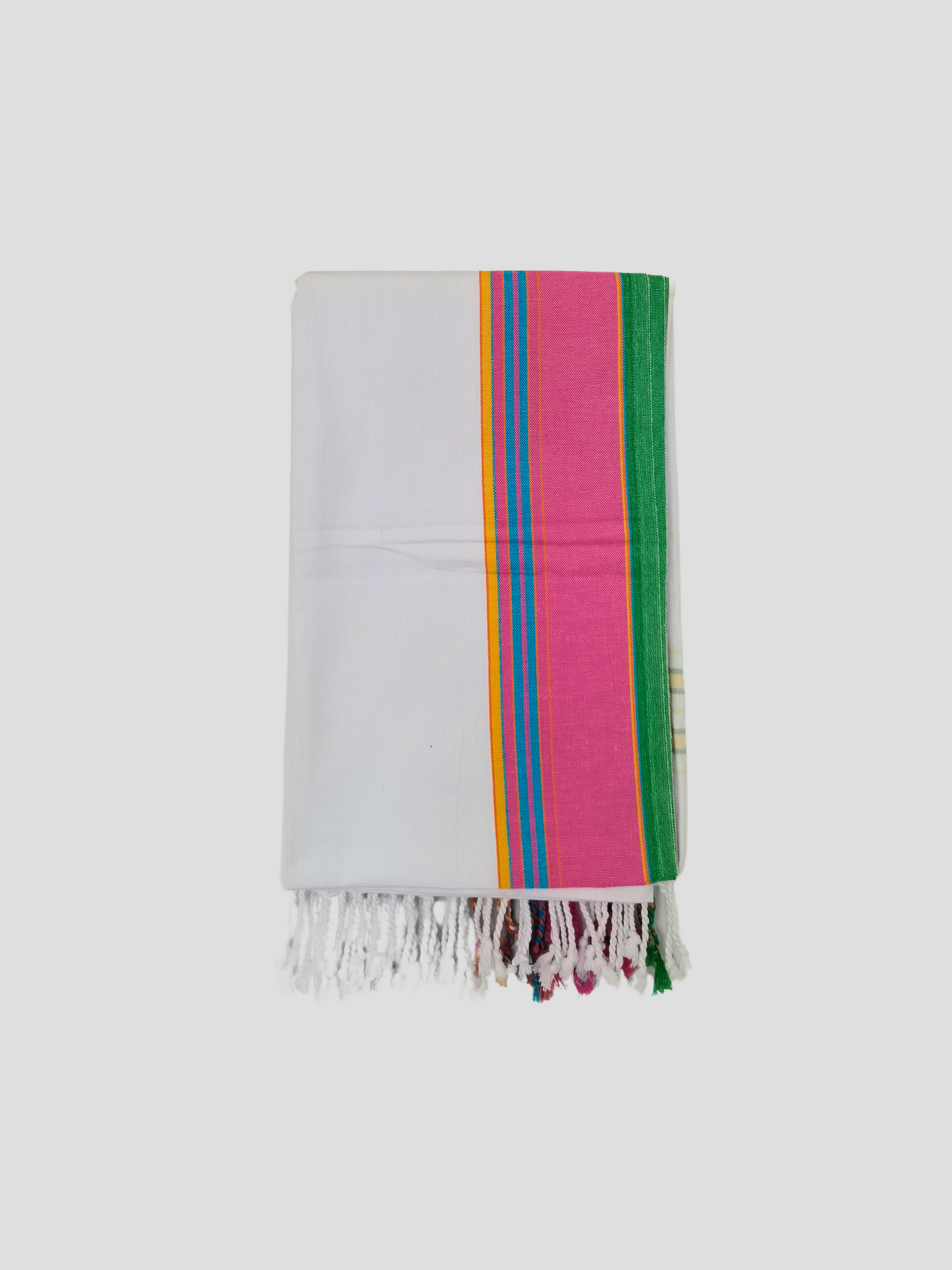 Kikoy Fabric Scarf in White Pink